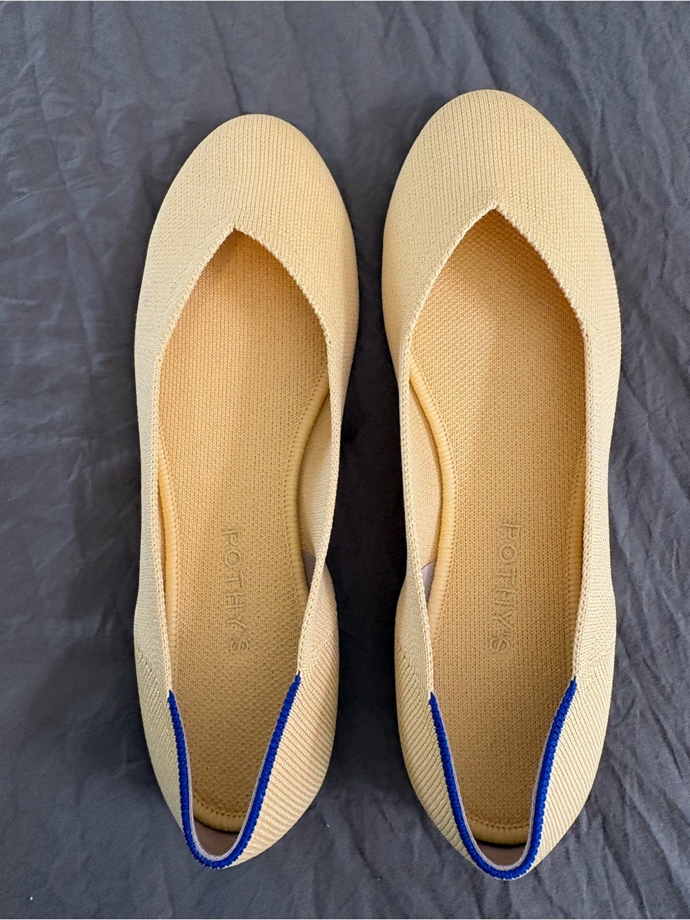 Rothy's The Flat Daffodil Yellow Ballet Flat Tortoise Shell Sole. Size 10.